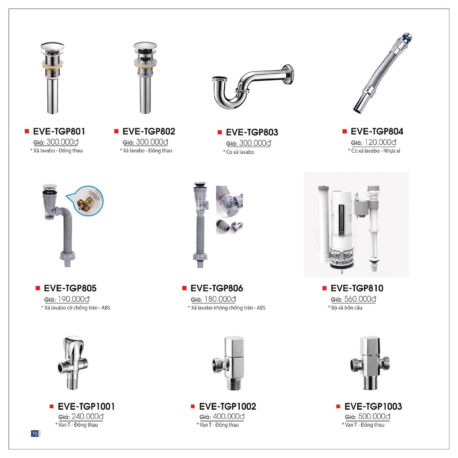 Thiết bị vệ sinh EVEREST Catalogue và Bảng giá mới nhất 2025 /Page 70